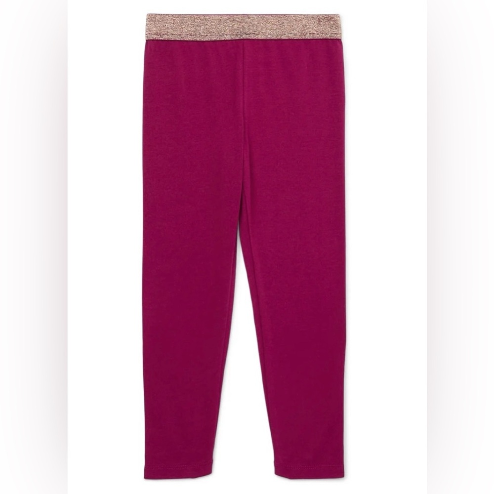 🔴 3/$12 Set of two magenta/gold leggings! NWT! Size‎ 7.